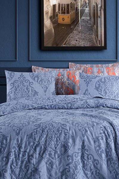 Eponj Home Комплект ватирано покривало за легло в тъмносин цвят - двойна комбинация от Hitit