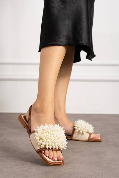 myshoes νέα σεζόν πέτρινες παντόφλες μαργαριτάρι