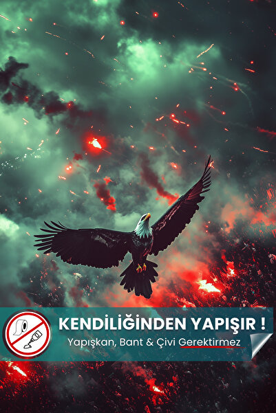 Pi Papers Alevlerin Kartalı, Kartal Posteri, Premium Baskı Poster, Taraftar Posteri, Hediyelik Ürün Önerisi