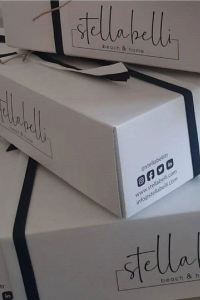 Stella Belli 90x180 Jacquard Jakarta 100% βαμβακερό Peshtemal - Φούντες, Κόκκινο-Μπεζ κουτί Respiro