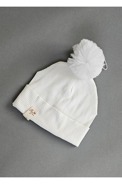 ALYA Stretchy Camisole Beanie with Baby Child Label Pompom Without Pompom