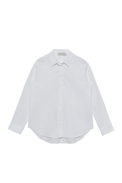 Beauty Omelette Poplin Shirt - White, Back Buttoned
