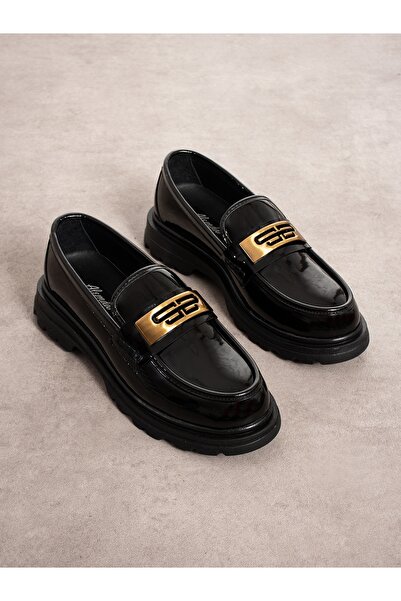 Alemdar Shoes Дамски мокасини Lumen Black Laced Leather с катарама