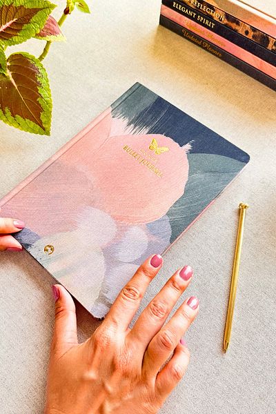 Le Color 17X24 Linen Butterfly Patterned Bullet Journal Notebook