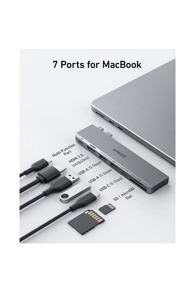 Anker USB C Hub for MacBook| 7-in-2 USB C to C Adapter|  Thunderbolt 3 Port| 100W Power Delivery