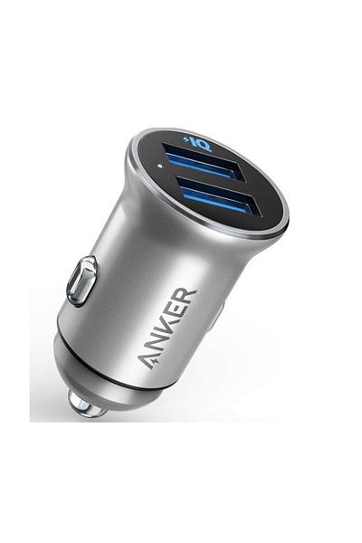 Anker PowerDrive Car Charger | Mini 2-Port USB | A2727H42 | Silver Color