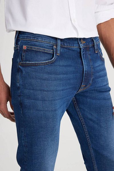 Lee Slim Fit Slim Fit Talie obișnuită Skinny Leg Luke Pantaloni de blugi elastici din bumbac albastru pentru bărbați