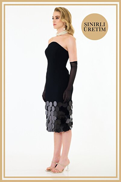 Carmen Limited Edition | ADELE Siyah Midi Elbise