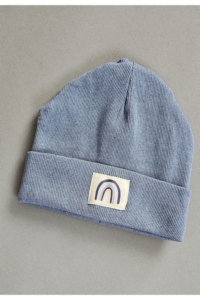 ALYA Stretchy Camisole Beanie with Baby Child Label Pompom Without Pompom
