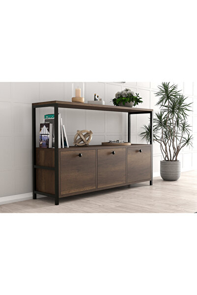 Genel Markalar Sude Metalli 3 Kapaklı Konsol - Barok Ceviz