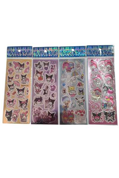 Dudo Baby Kuromi Pırıltılı Stickers Seti 4 LÜ Set