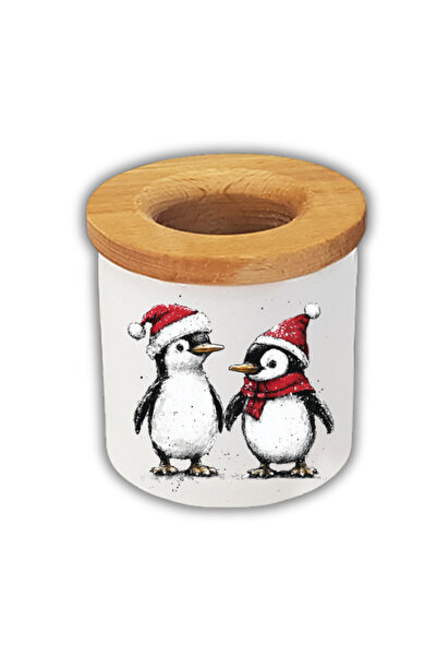 lili hediyelik Suport pentru stilou imprimat cu tema de Anul Nou și Pinguin C...