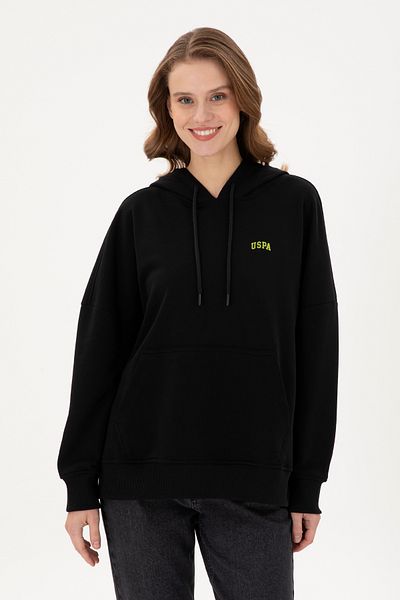 U.S. Polo Assn. Women's Black Hooded Basic Sweatshirt 50297324 -Vr046