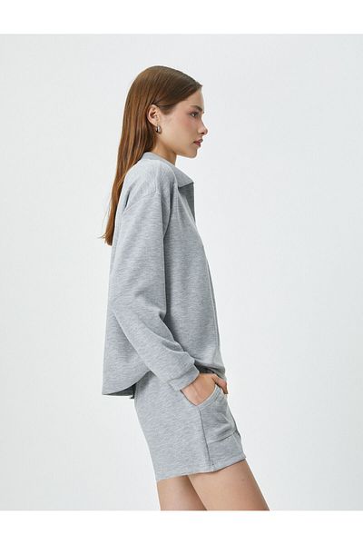 Koton Polo Neck Sweatshirt Viscose Long Sleeve Comfortable Cut