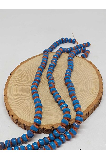Yasamtohumu Plave glazirane keramičke perle na nizu 8-9mm/29cm (54302)