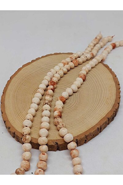 Yasamtohumu Smeđe pigmentirane glazirane keramičke perle, niz 8-9mm/29cm (54310)