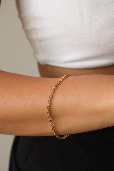 ByFlorya Jewelry Steel Rope Striped Chain Bracelet Tarnish Free 17+4cm 1mm Classic Forse Embroidered Chain Elegant Minimal