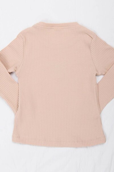 Perendi 100% Cotton Butterfly Embroidered Girl's Sweatshirt Stone