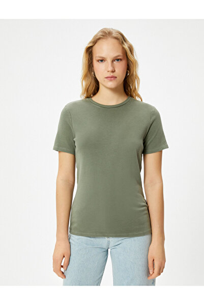 Koton Bavlněné základní tričko Crew Neck – krátký rukáv, standardní střih