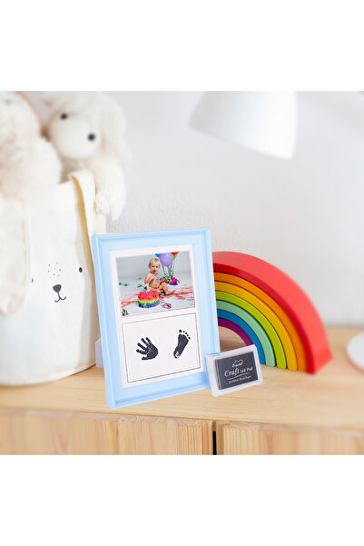 Nobbystar Yeni Doğan El ve Ayak İzi 15x20cm Mavi Fotoğraf Çerçevesi Mürekkepl...