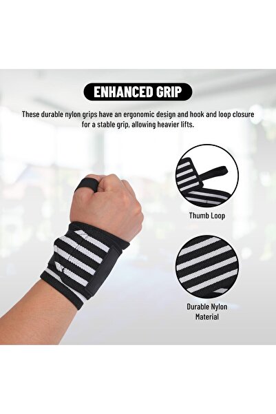 Endless Stretchable Wristband Strap Single Thumb Loop | Black | Material: Nylon And Polyester