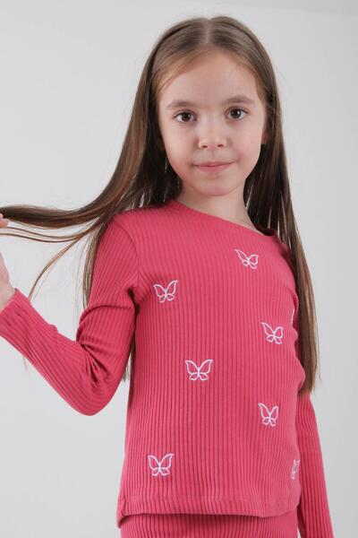 Perendi Κορίτσια - 100% βαμβάκι, φούτερ με κέντημα πεταλούδας, αποξηραμένο τριαντάφυλλο