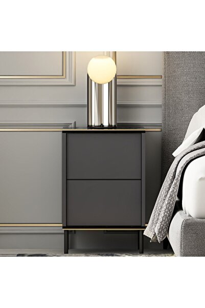 İNARCH DİZAYN İmaj Komodin Antrasit (Mermer Desen)