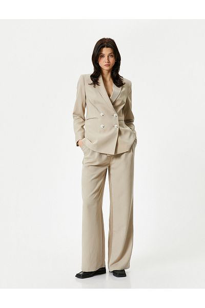 Koton Palazzo Trousers Pocket Detailed Normal Waist