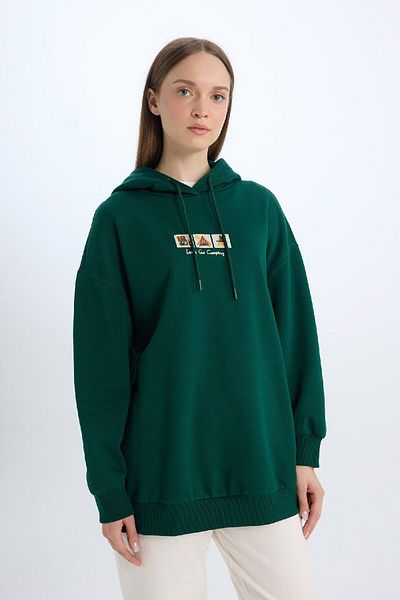 DeFacto Dicke und weiche, pelzige Relax-Fit-Kapuzenpullover-Tunika – E0318ax24wn