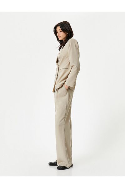 Koton Palazzo Trousers Pocket Detailed Normal Waist
