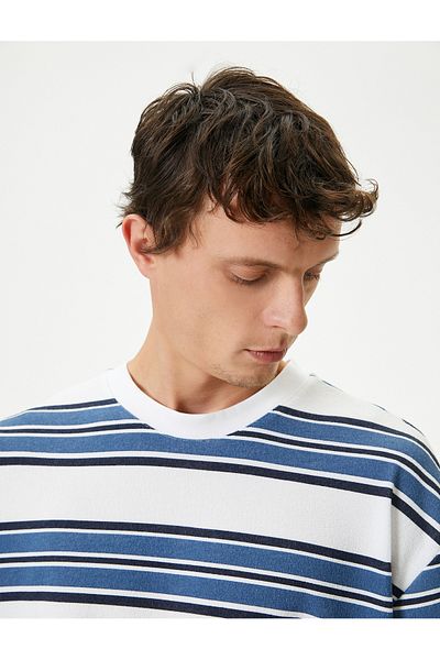 Koton Tricou supradimensionat cu decolteu turnat texturat - Prosop cu mânecă scurtă