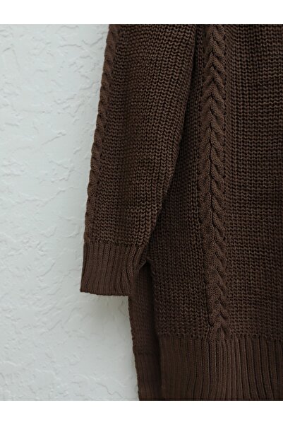 Modamorfo Hair Braided Pompom Knitwear Tunic - Brown