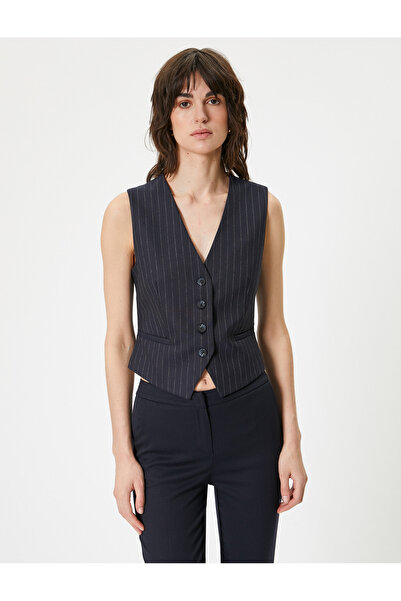 Koton Vestă Blazer cu decolteu în V cu nasturi