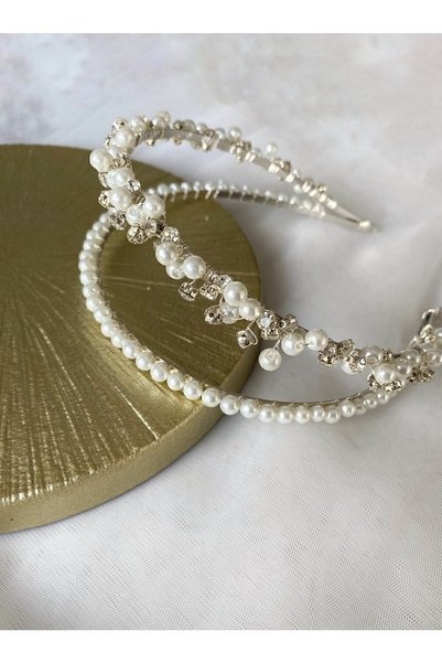 UK design Crown with Double Stones and Pearls. Bride, Maternity, Engagement, Wedding Crown, Hair Accessory