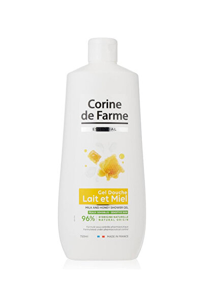 CORINE DE FARME جل الاستحمام الأساسي بالحليب والعسل من CDF، 750 مل