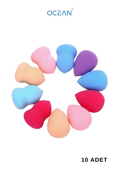 Ocean Mini Makeup Powder Foundation Concealer Sponge Set 10 Pieces Boxed
