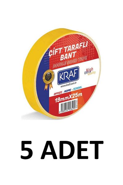 KRAF 5 Τεμάχια 19 Μm X 25 Μέτρα Ταινία Διπλής Όψης
