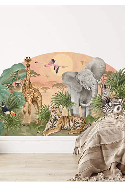 WALLHUMAN Çöldeki Hayvanlar Çocuk Odası Duvar Stickerı