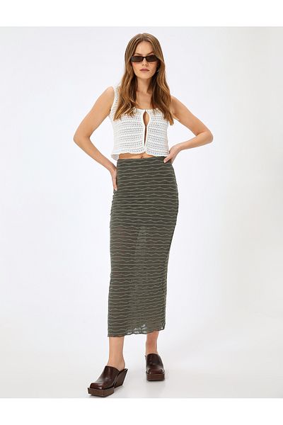 Koton Normal Waist Midi Skirt