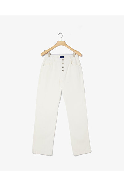Gant Kadın Beyaz Straight Fit Pantolon