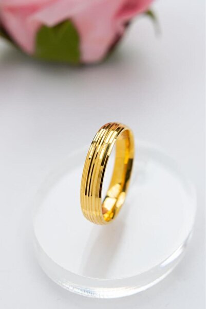 latif kuyumcu 22 Ayar Altın Çizgi Bombeli Alyans Nişan Yüzüğü LKYZK1528