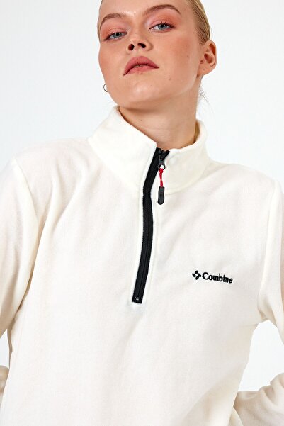 MAXIMILLIAN Екрю Жіночий Полар - Напівзастібка, Комір-стійка Outdoor - ЕКРУ