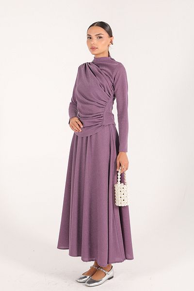 Melike Tatar Lila Glitter Skirt Set 6-3085