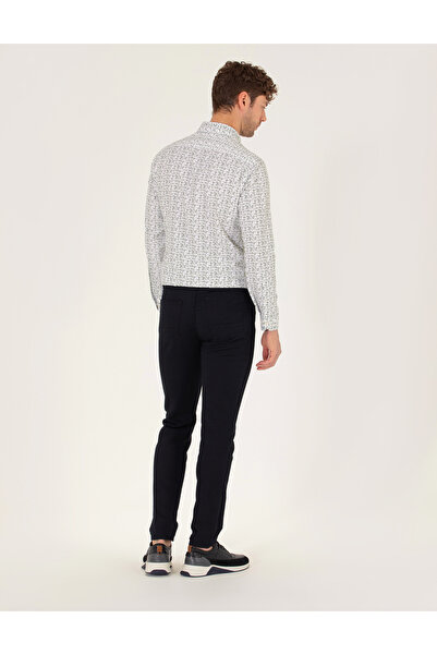 Pierre Cardin Siyah Slim Fit Keten Karışımlı Kanvas Pantolon 50268095-VR046