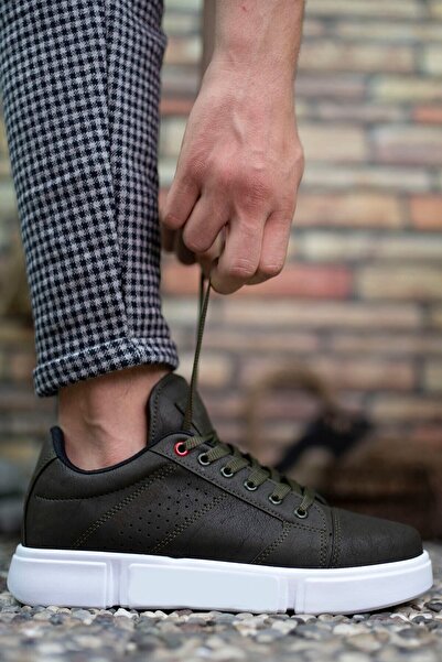 Riccon Khaki White Men's Sneakers 0012Y10