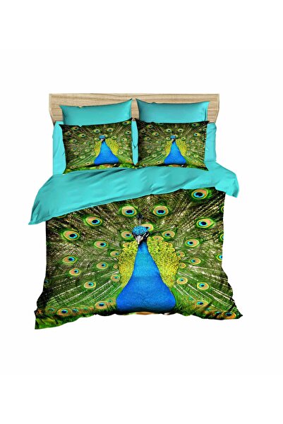 Fabeteks Peacock 3D Double Duvet Cover Pillow Set