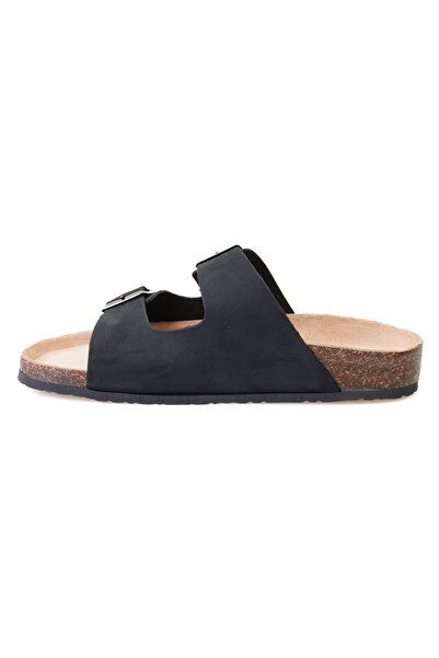 Desa Каріна Чорні чоловічі тапочки з регульованою пряжкою з нубукової шкіри