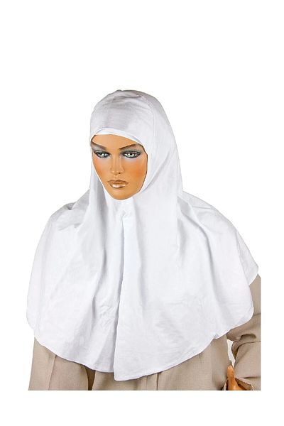 OSMANLI Guipure Bonnet Ready-Made Headscarf Set White Practical Takmatik Scarf Write Hajj-Umrede Convenience