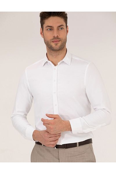 Pierre Cardin Oxford White Slim Fit πουκάμισο 50268227-VR013