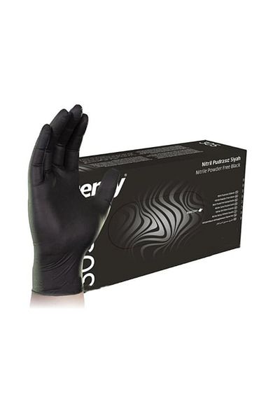 Tenty Black Nitrile Gloves - 1 Box (L) Size